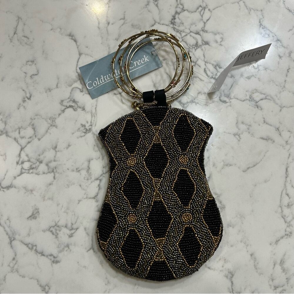 NWT David Jeffery Coldwater Creek Beaded Small Bag‎ Wristlet